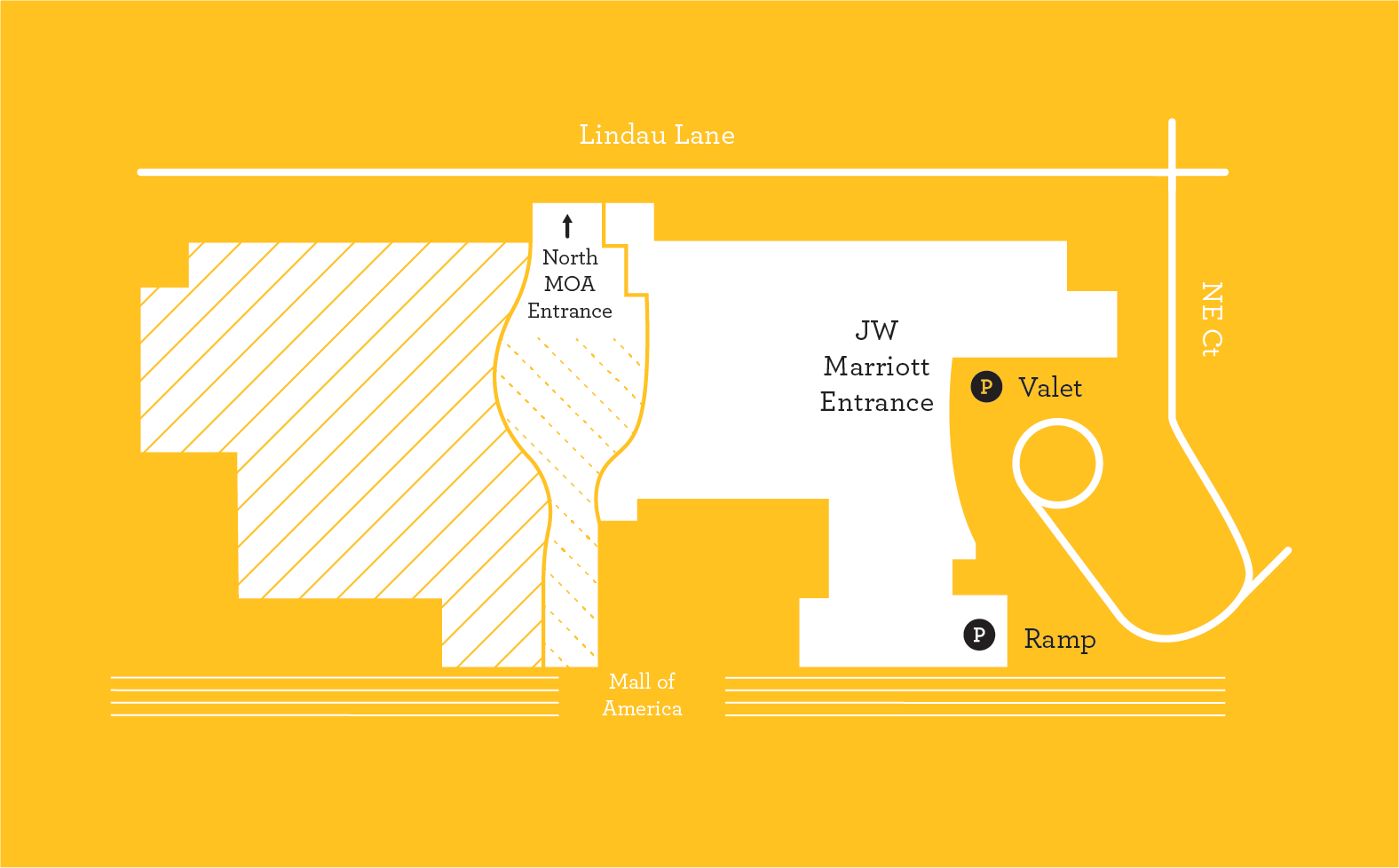 Map of JW Marriott Minneapolis, Mall of America.