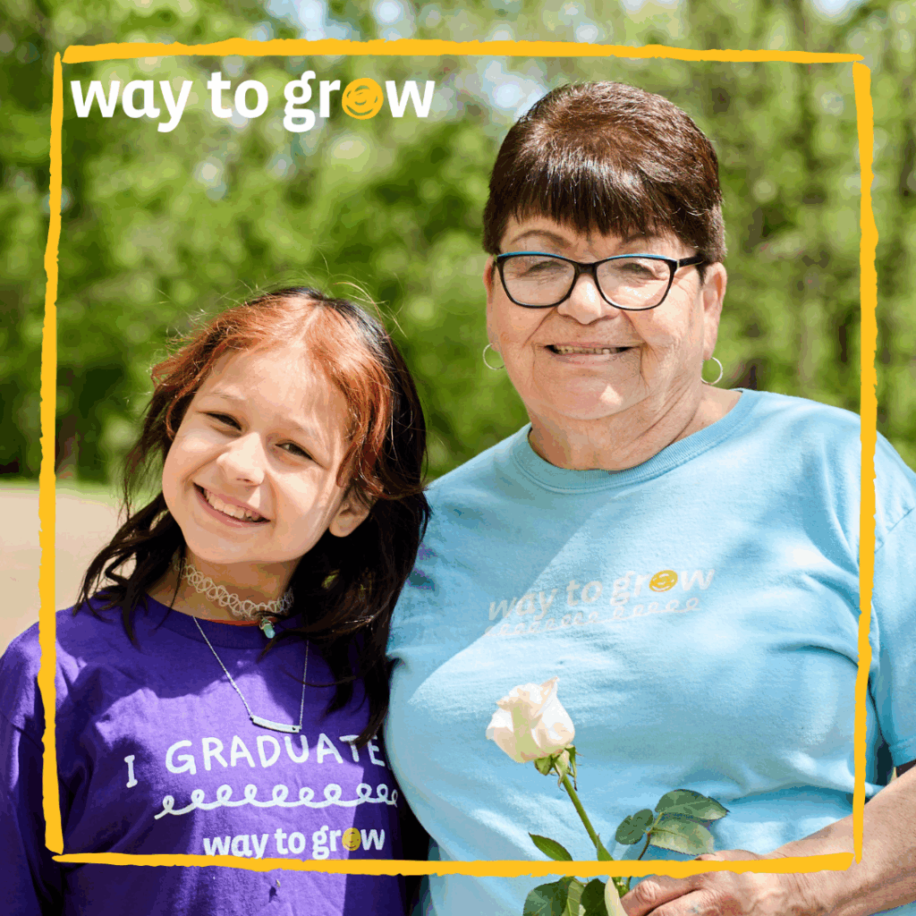 Way to Grow Family Educator, Miss Alison, and one of her students at 3rd Grade Graduation 2025