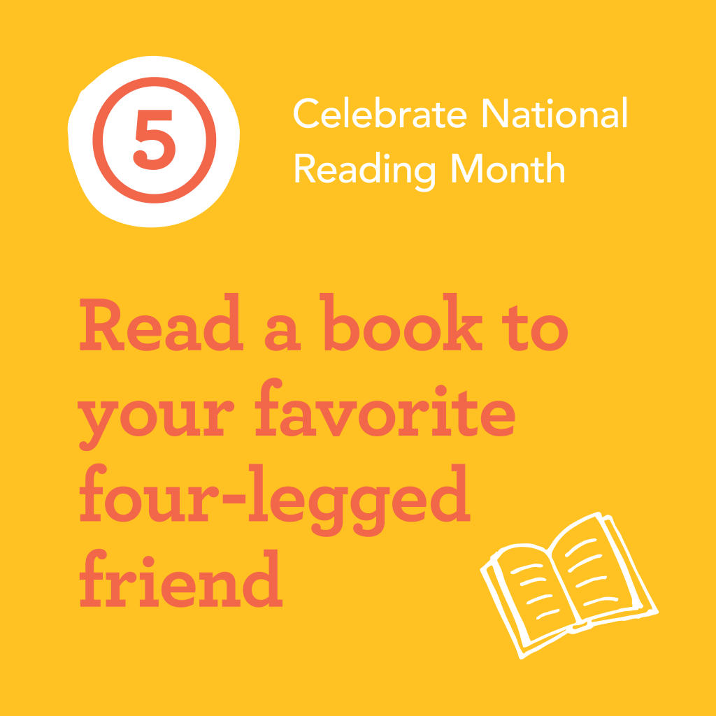 5. Read a book to your favorite four-legged friend